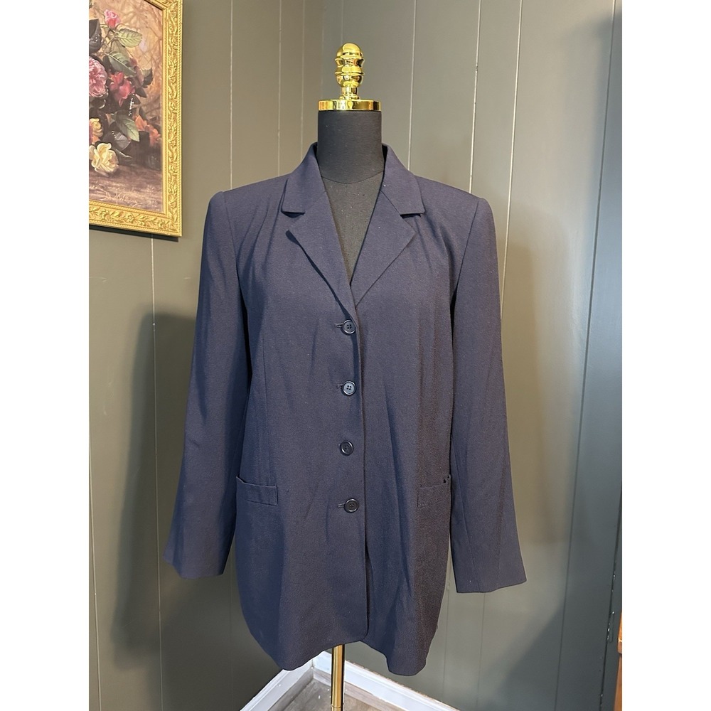 Talbots Petites Navy Blue Lightweight Blazer Shoulder Pads 10 10P‎